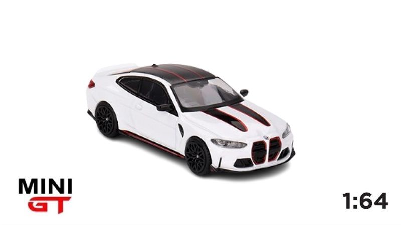 Mô hình xe BMW M4 CSL Alpine White tỉ lệ 1:64 MiniGT MGT00683