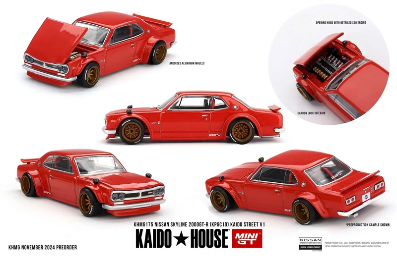 Mô hình xe Nissan Skyline 2000GT-R (KPGC10) Kaido Street V1 tỉ lệ 1:64 Kaido House KHMG175
