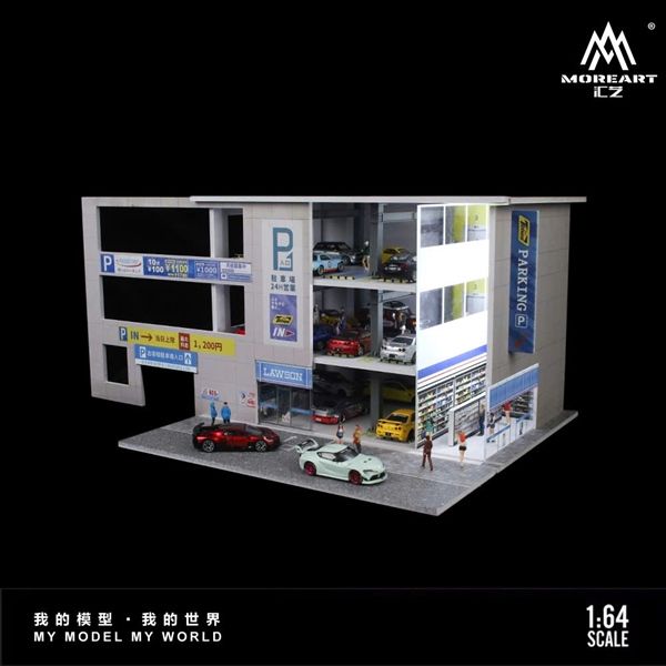 Hộp trưng bày mica mô phỏng chung cư có đèn kích thước 30x30x20cm tỉ lệ 1:64 MoreArt MO936601