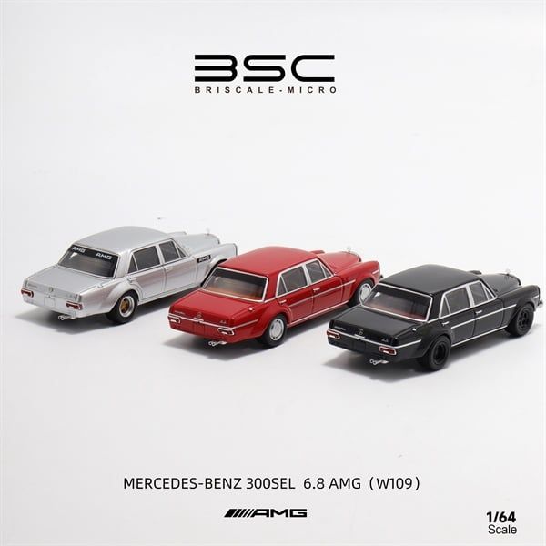 Mô hình xe Mercedes-Benz 300SEL Black tỉ lệ 1:64 Briscale Micro BSC BC640034