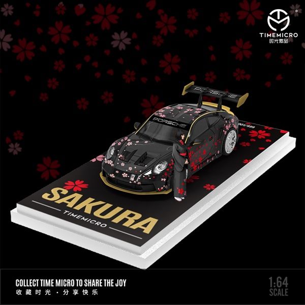 Xe mô hình Porsche 911 GT3 RS SAKURA tỉ lệ 1:64 Time micro TM644627-1