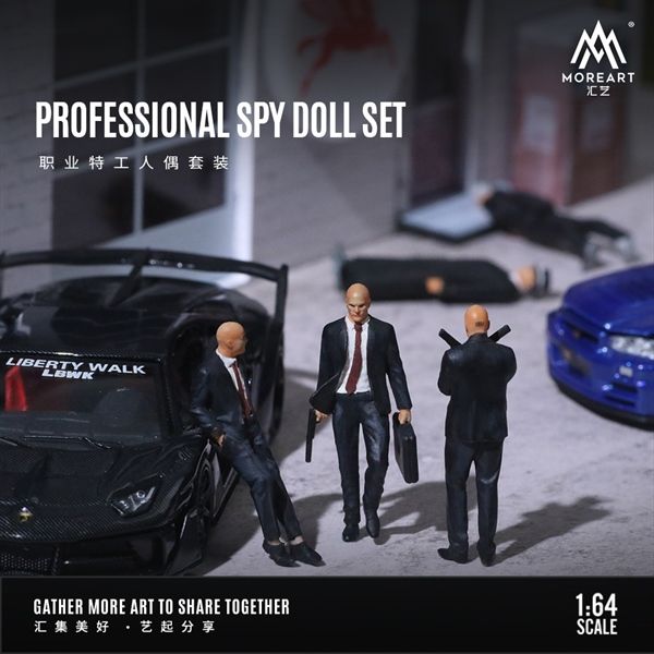 Mô hình set 3 nhân vật Professional Spy - Điệp viên chuyên nghiệp tỉ lệ 1:64 MoreArt MO223031
