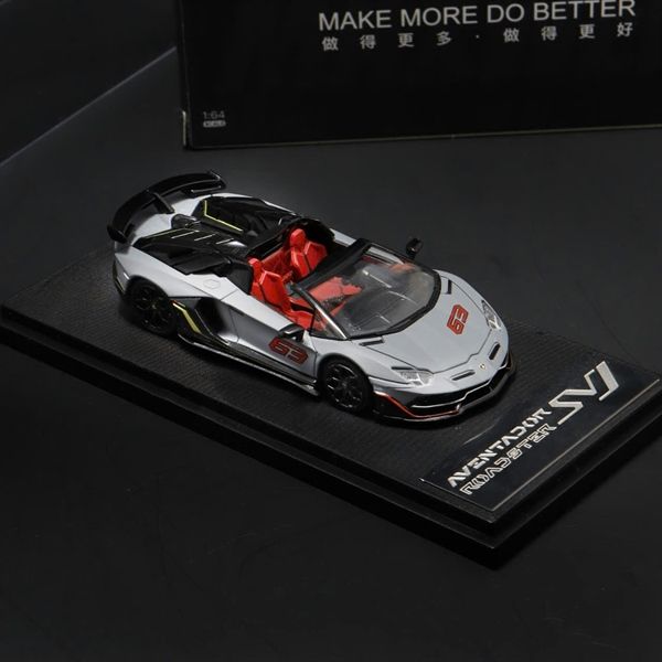 Mô hình xe Lamborghini Aventador SVJ63 Pearly Yellow tỉ lệ 1:64 Maxwell and object (MW) OT64272