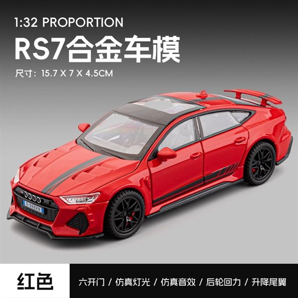 Mô hình xe xe Audi RS7 full open - full kính - có đèn - âm thanh tỉ lệ 1:32 Alloy Model OT481