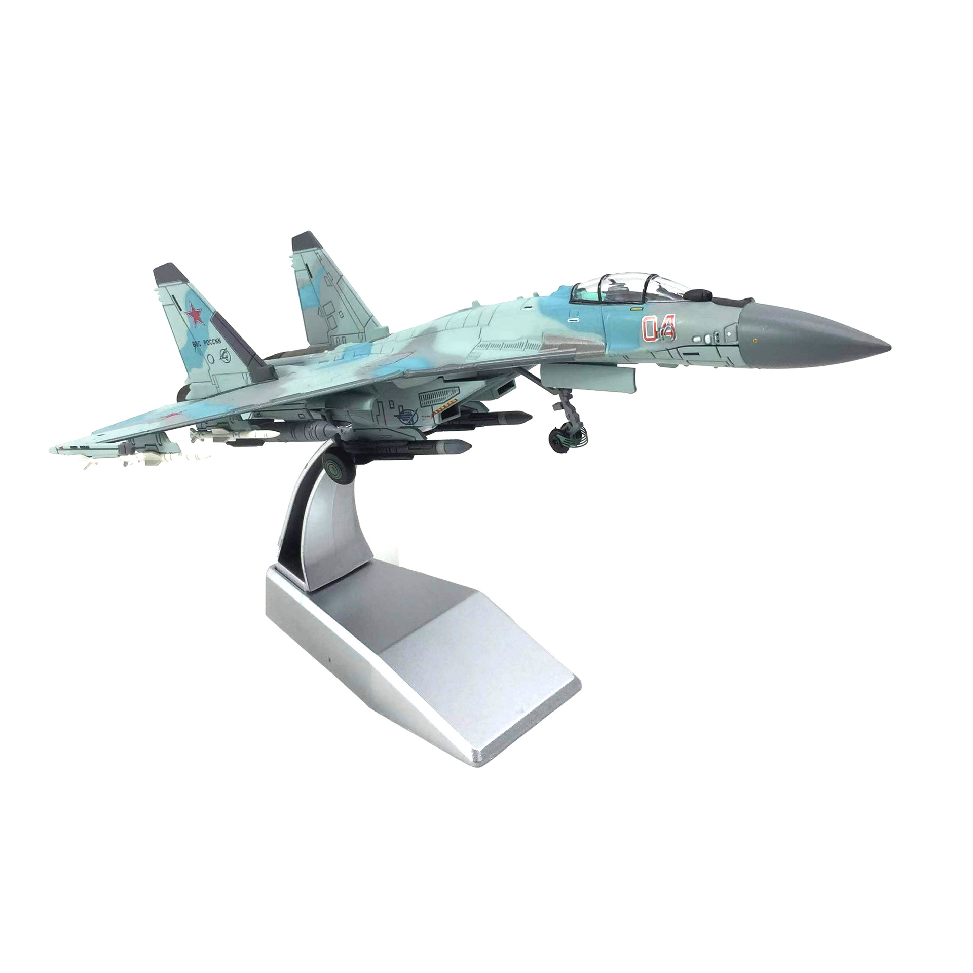 Mô hình máy bay chiến đấu Russia Su-35 BBC POCCNN - ĐẾ KIM LOẠI tỉ lệ 1:100 Ns models MBQS013