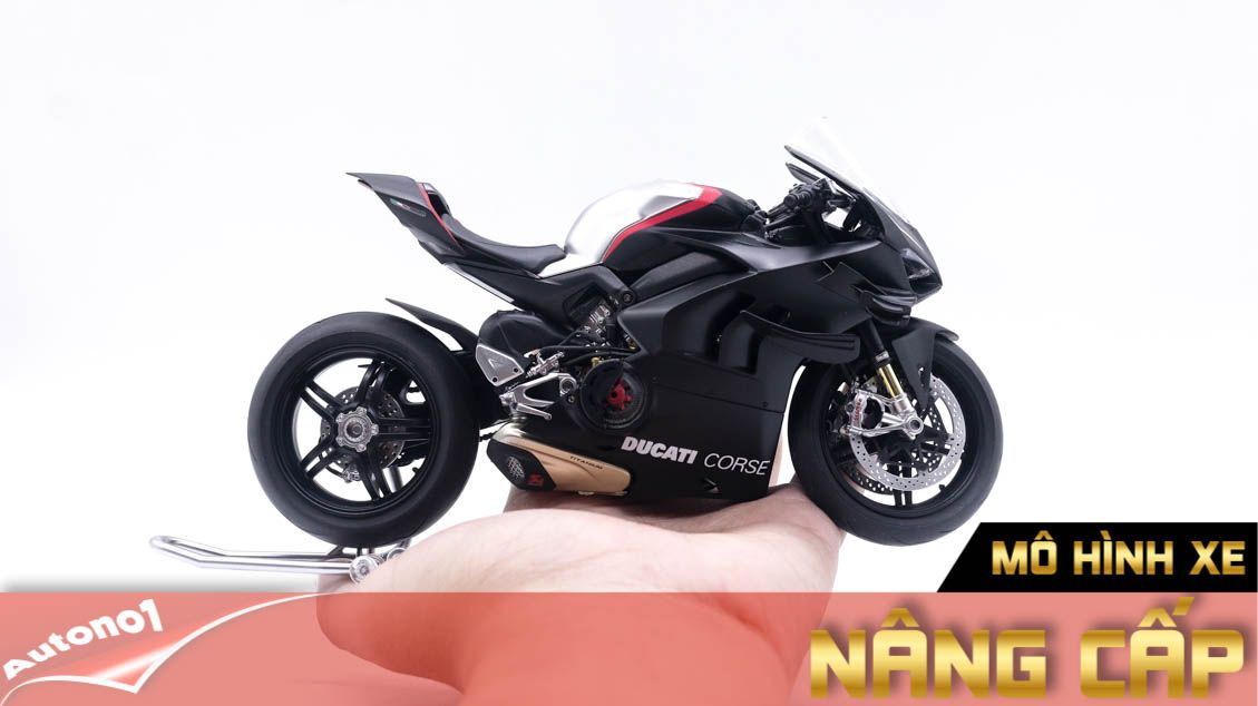  Mô hình xe cao cấp Ducati Superleggera V4 Corse black độ nồi khô tỉ lệ 1:12 Tamiya D234F 