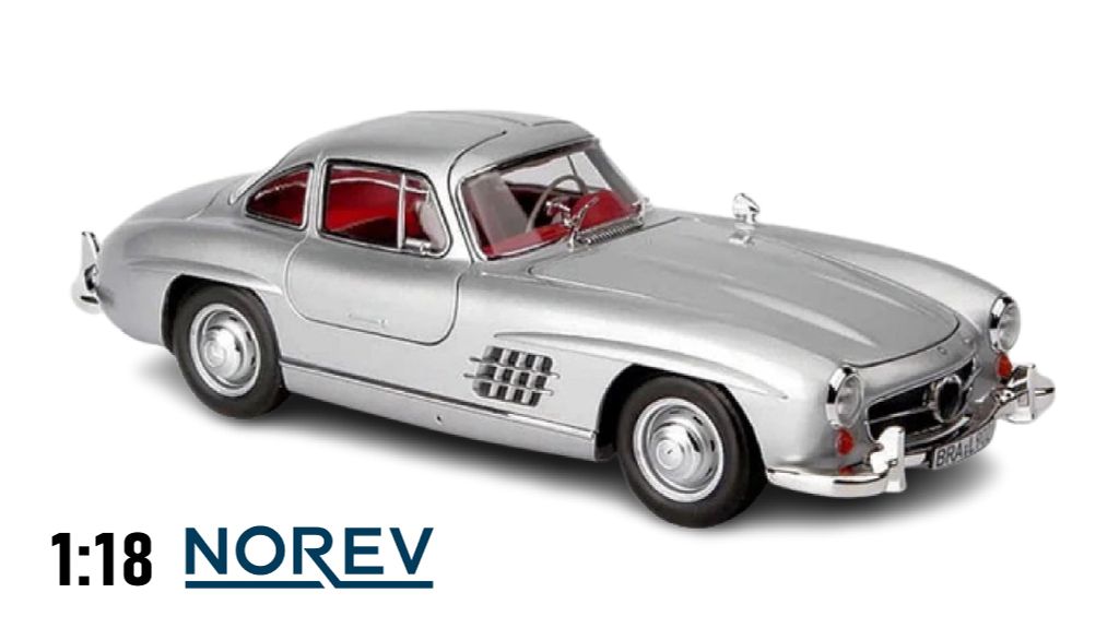 MÔ HÌNH XE MERCEDES BENZ 300SL 1954 SILVER 1:18 NOREV 8026