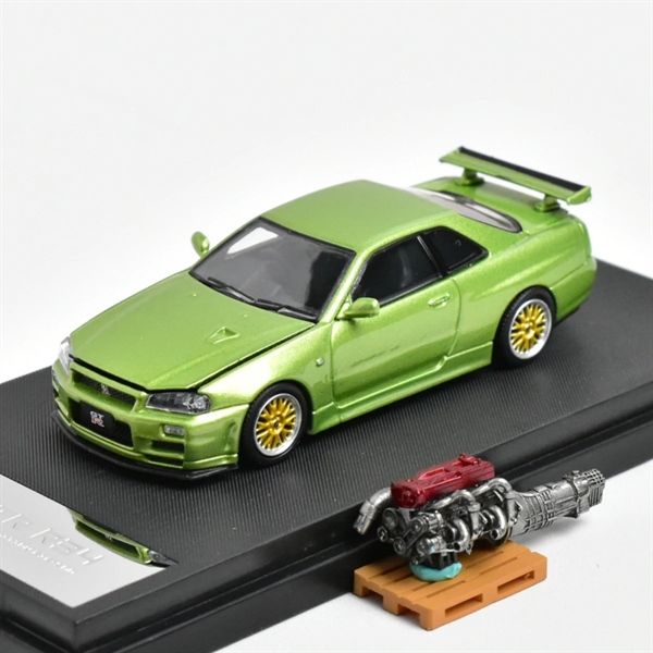 Mô hình xe Nissan Skyline GTR R34 Nismo Z-Tune có máy đi kèm limited edition 500pcs tỉ lệ 1:64 Cool.art CAR34GR