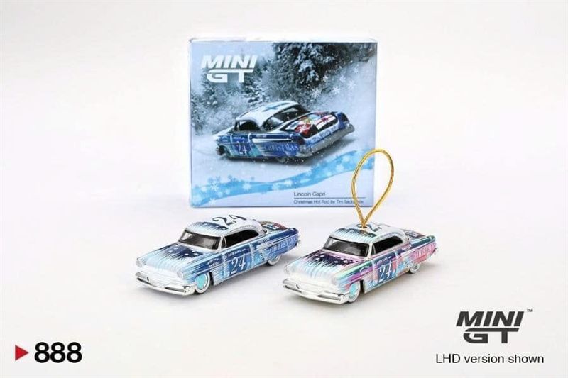 Mô hình xe Lincoln Capri Christmas Hot Rod by Tim Sadchikov 2024 Christmas Edition tỉ lệ 1:64 MiniGT MGT00888