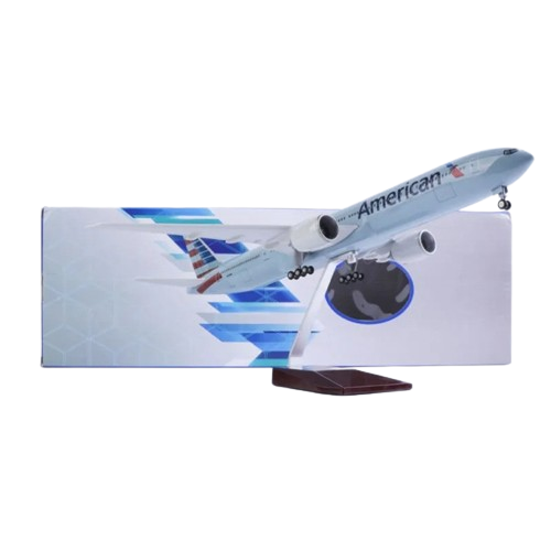  Mô hình máy bay American Airlines Boeing 777 47cm có đèn led tự động theo tiếng vỗ tay hoặc chạm MB47068 