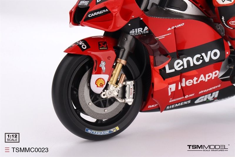 Mô hình xe mô tô cao cấp Ducati Desmosedici GP22 #63 Ducati Lenovo Team Moto GP 2022 GRAN PREMIO D'ITALIA tỉ lệ 1:12 TSMMC0023