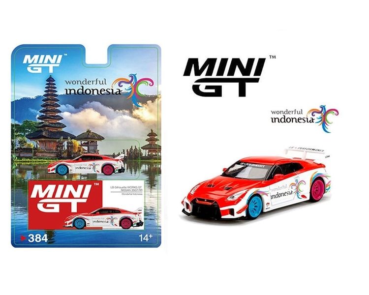 Mô hình xe LB-Silhouette WORKS GT NISSAN 35GT-RR Ver.1 Wonderful Indonesia tỉ lệ 1:64 bản card MGT00384-R