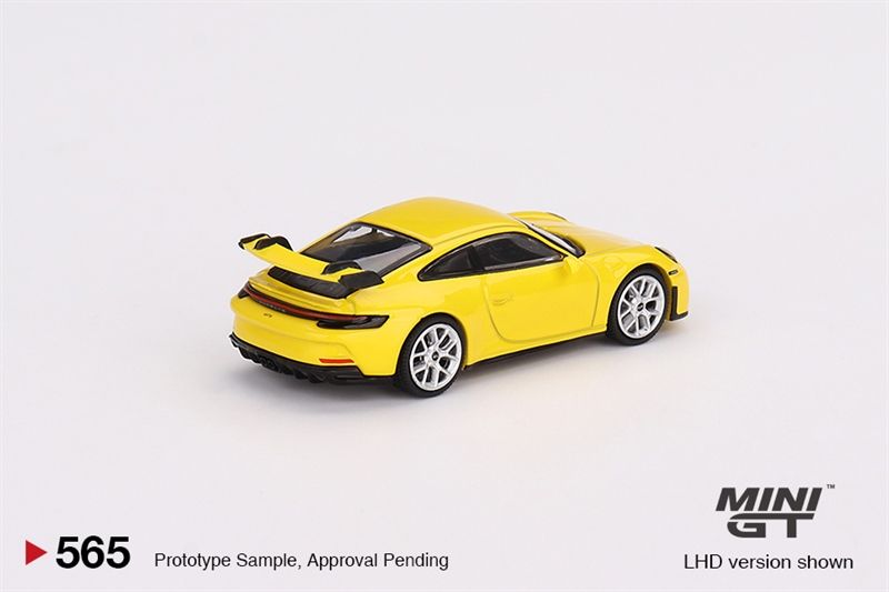Mô hình xe Porsche 911 (992) GT3 Racing Yellow tỉ lệ 1:64 MiniGT