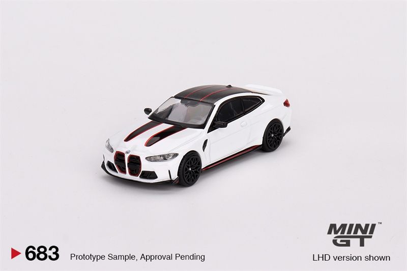 Mô hình xe BMW M4 CSL Alpine White tỉ lệ 1:64 MiniGT MGT00683