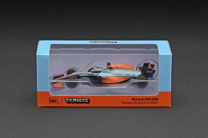 Mô hình xe F1 McLaren MCL35M Monaco Grand Prix 2021 Daniel Ricciardo tỉ lệ 1:64 Tarmac Works T64G-F040-DR1