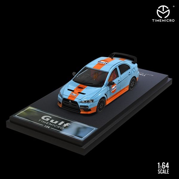 Mô hình xe Mitsubishi EVO 10th generation Gulf Oil tỉ lệ 1:64 Time Micro