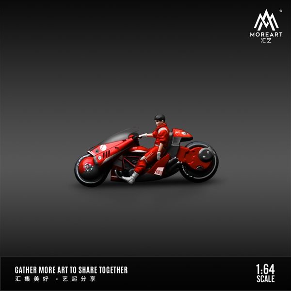 Mô hình set nhân vật figure Akira lái xe mô tô tỉ lệ 1:64 MoreArt MO222037