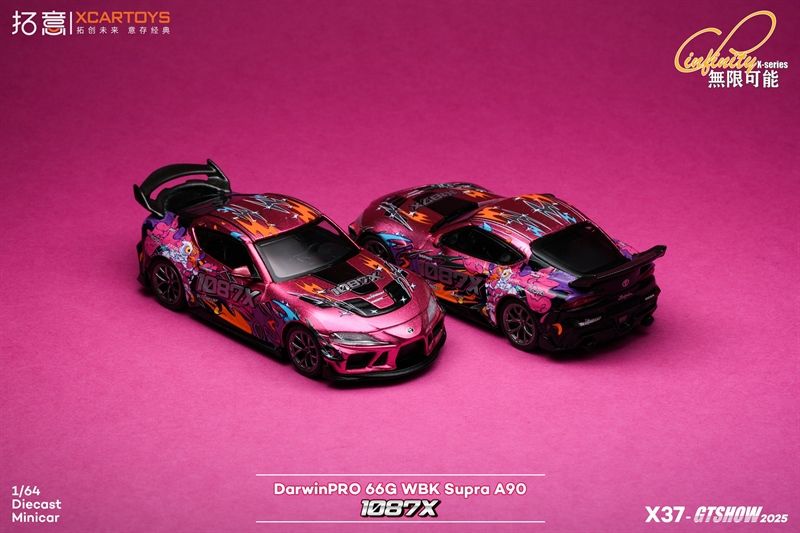 Mô hình xe Toyota Supra (A90) DARWIN PRO 66G WBK 1087X LION DANCE tỉ lệ 1:64 Poprace X37-GTSHOW2025