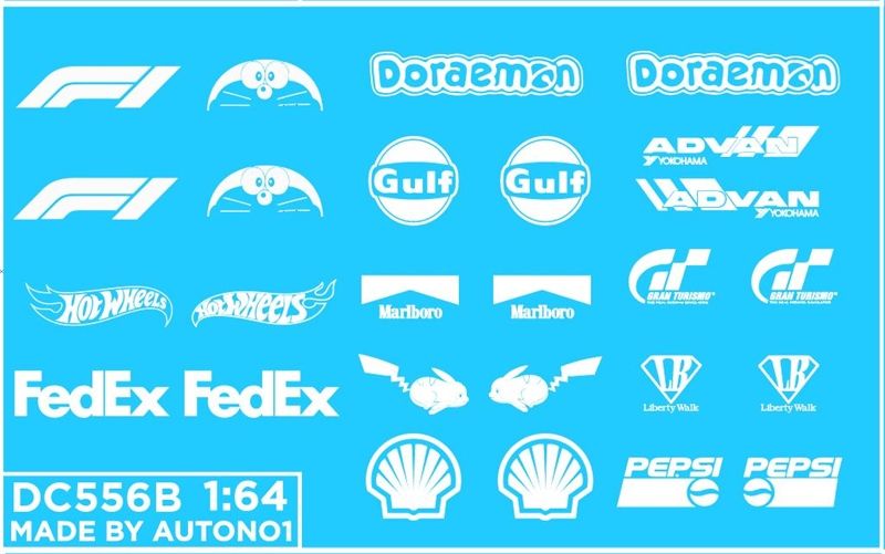  Decal nước trang trí ô tô tỉ lệ 1:64 dán mọi nền màu Autono1 DC556a 