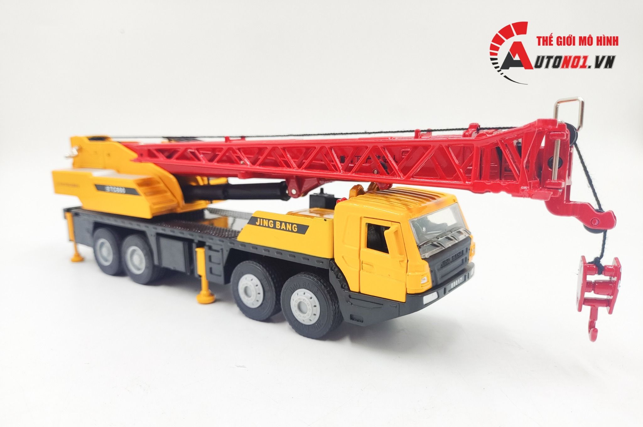 Mô hình xe cần cẩu 4 tầng 16 bánh đánh lái được tỉ lệ 1:50 JingBang