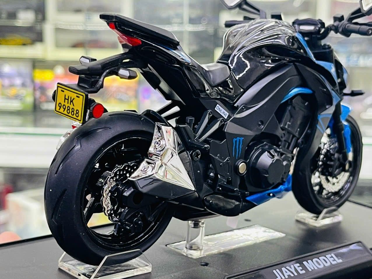 Mô hình xe mô tô Kawasaki Ninja Z1000 có ben nâng tỉ lệ 1:12 Jiaye model MT12015