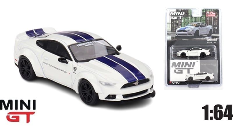 Xe mô hình ô tô Ford mustang GT LB-Works White bản card tỉ lệ 1:64 MiniGT MGT00646