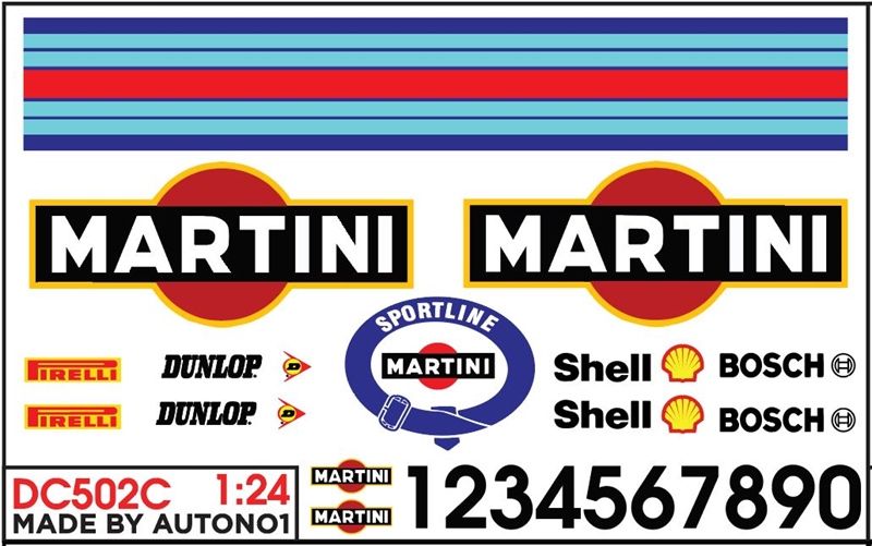 DECAL NƯỚC MARTINI RACING 1:24 AUTONO1 DC502C