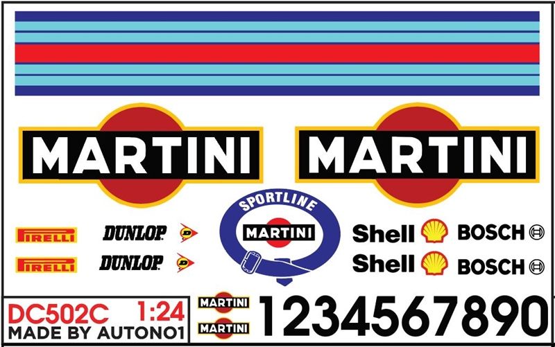  Decal nước Martini Racing 1:24 Autono1 DC502c 