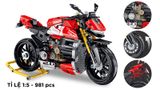  Mô hình xe mô tô lắp ghép Ducati Streetfighter v4 Technic 981 pcs tỉ lệ 1:5 LG011 