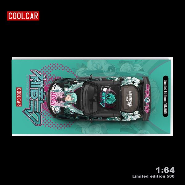 Mô hình xe Toyota Supra A80Z Hatsune Miku Mint black tỉ lệ 1:64 Coolcar CC644439