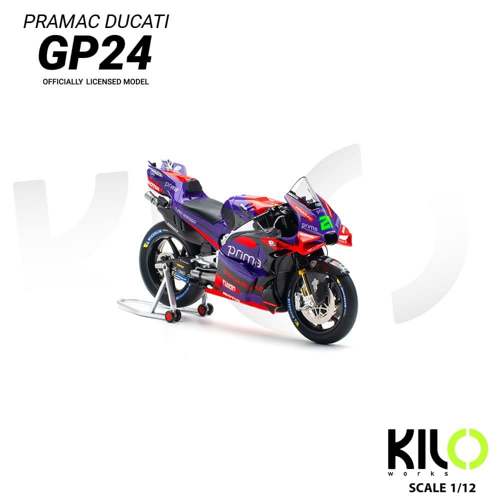 Mô hình xe mô tô GP Pramac Ducati Desmosedici GP24 tỉ lệ 1:12 Kilo Works MT12008