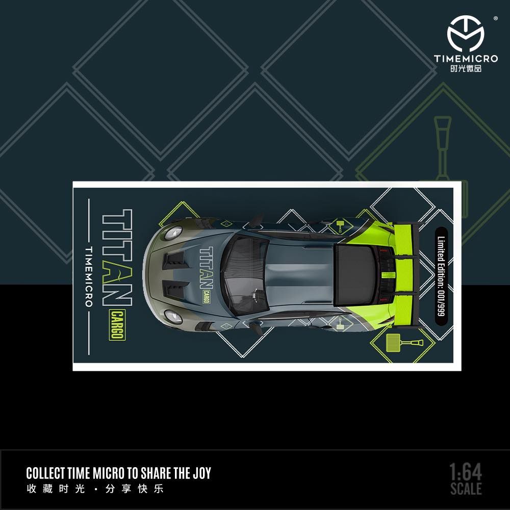 Mô hình xe Porsche 992 GT3 RS custom TITAN CARGO limited edition 999pcs tỉ lệ 1:64 Time micro TM644639