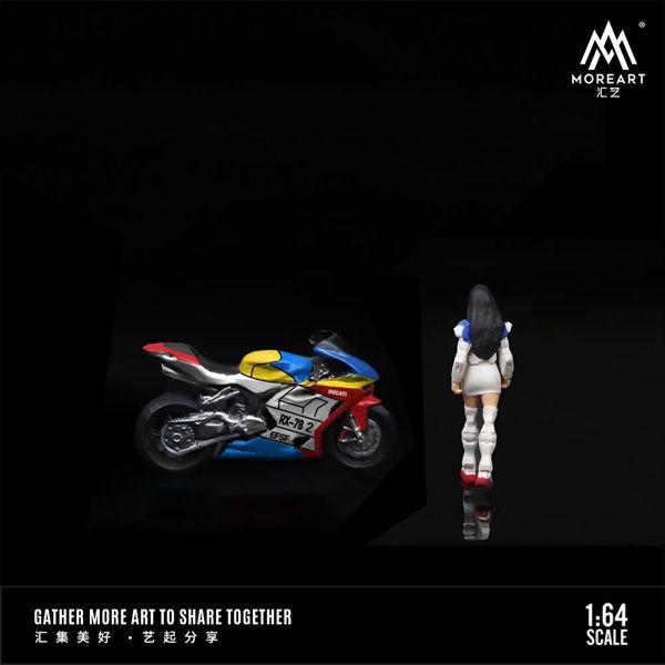Mô hình nhân vật và mô tô Ducati Mech Motorcycle Gundam Women's figure Set tỉ lệ 1:64 modernart More art MO222096