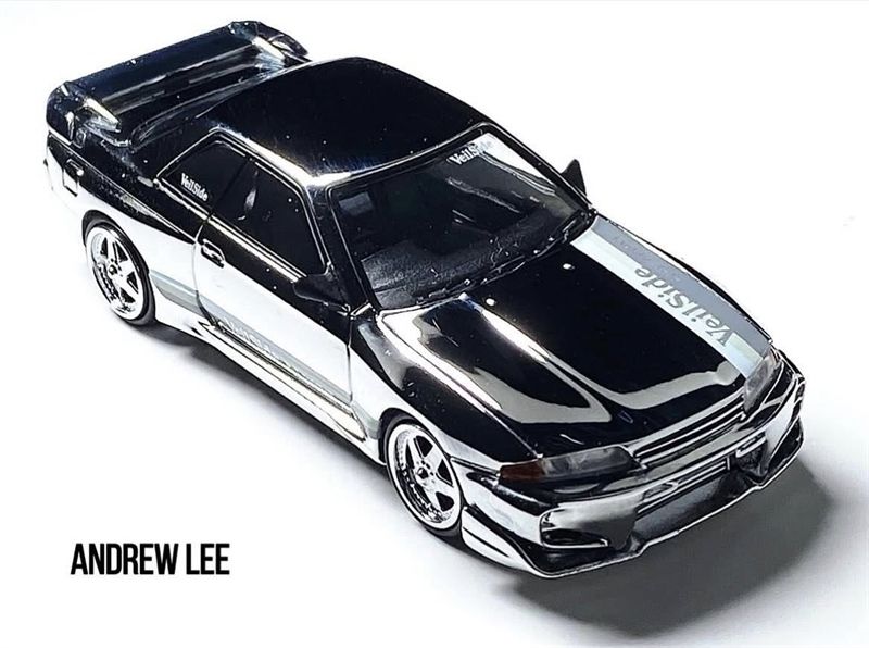 Mô hình xe Nissan Skyline GT-R (R32) VeilSide Combat C-I Chrome – Hobby Expo China 2025 tỉ lệ 1:64 MiniGT MGT00979