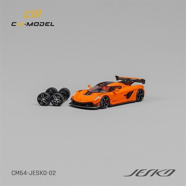 Mô hình xe Koenigsegg Jesko Organe có bánh thay thế - hộp mica tỉ lệ 1:64 CM model CM64-JESKO-02