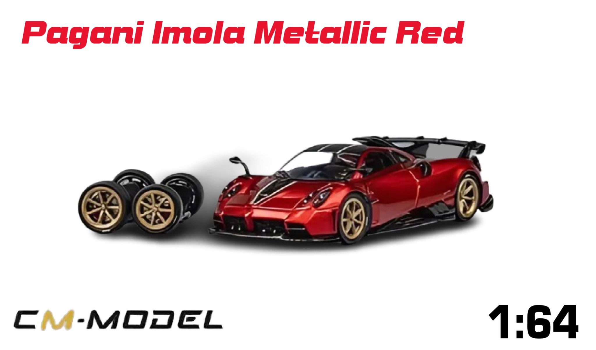 Mô hình xe Pagani Imola Metallic Red có bánh xe thay thế tỉ lệ 1:64 CM model CM64-IMOLA-05