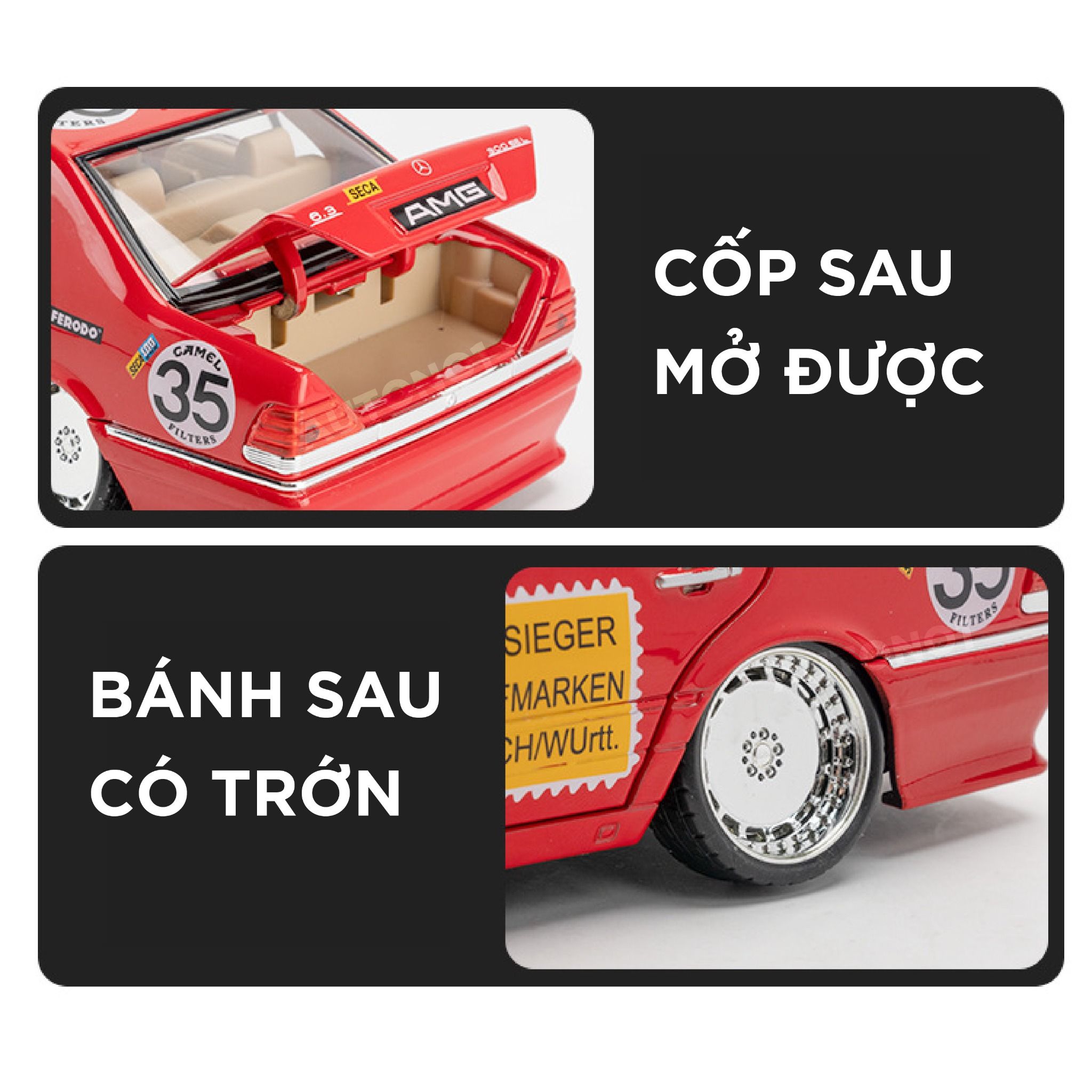 Mô hình xe Mercedes-Benz W140 - 300SEL JDM AMG No box full open - full kính - có âm thanh - đèn tỉ lệ 1:24 Jinlifang OT24015