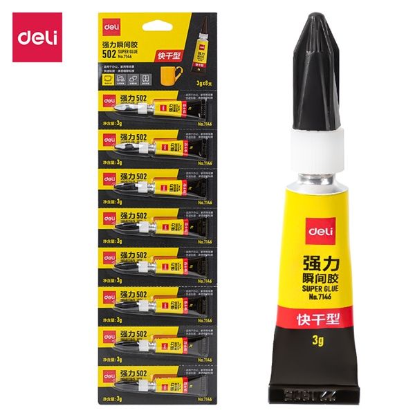 Dung dịch keo dán deli 502 siêu dính đa năng dán sắt, dán gỗ, dán thủy tinh, dán sứ PK315