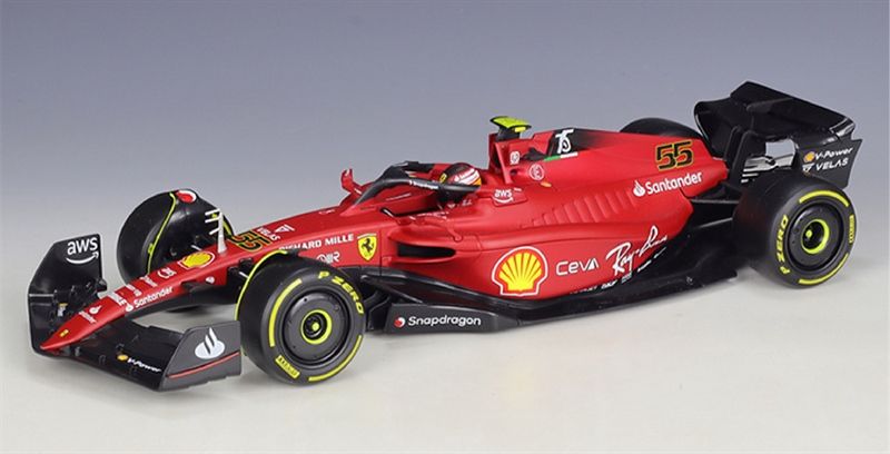 Mô hình xe đua F1-75 Ferrari Formula Racing 2022 tỉ lệ 1:18 Bburago 8115