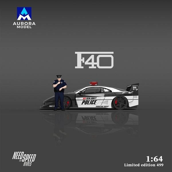 Mô hình xe H300&F40 Need for Speed Rival Police tỉ lệ 1:64 Aurora Model AM644507 + AM647208