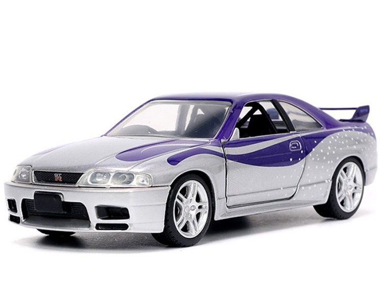 Mô hình xe Nissan Skyline GT-R BCNR33 1995 Candy Silver/Purple Fast & Furious tỉ lệ 1:32 Jada 24075