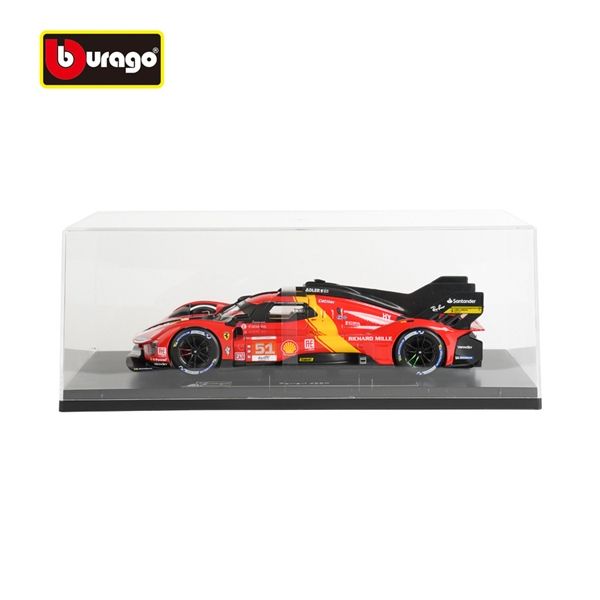 Mô hình xe Ferrari 499P 3.0L turbo V6 team Ferrari Corse #51 có hộp mica tỉ lệ 1:18 Bburago OT554