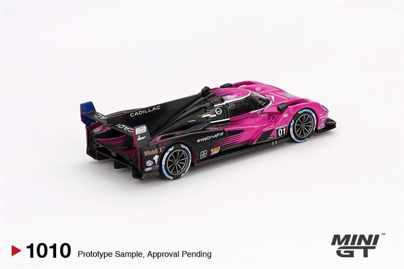 Mô hình xe Cadillac V-Series.R #01 Cadillac Racing 2024 IMSA Petit Le Mans Winner bản Card tỉ lệ 1:64 MiniGT MGT01010