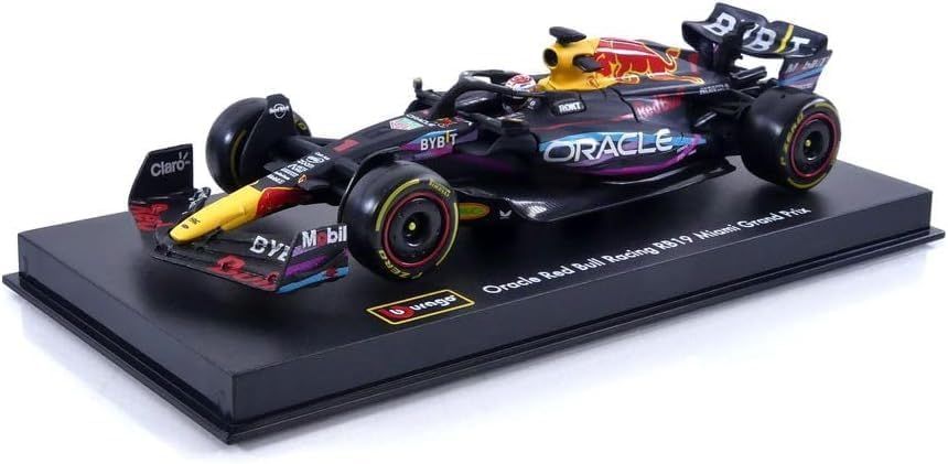 Mô hình xe đua F1 Formula Honda Red bull 2023 RB19 Miami GP hộp mica có figure tỉ lệ 1:43 Bburago OT43001