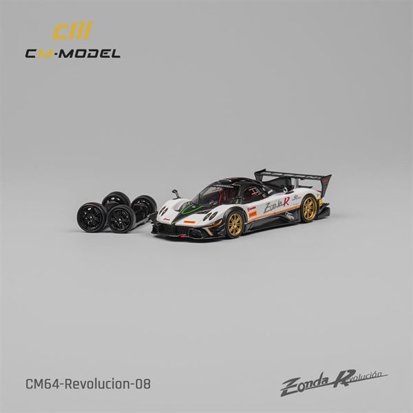 Mô hình xe Pagani Zonda Revolucion white có bánh thay thế tỉ lệ 1:64 CM model CM64-REVOLUCION-08