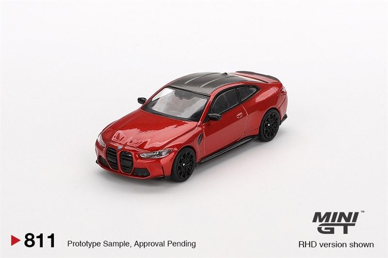 Mô hình xe BMW M4 Competition (G82) Sakhir Orange bản card tỉ lệ 1:64 MiniGT MGT00811-BL
