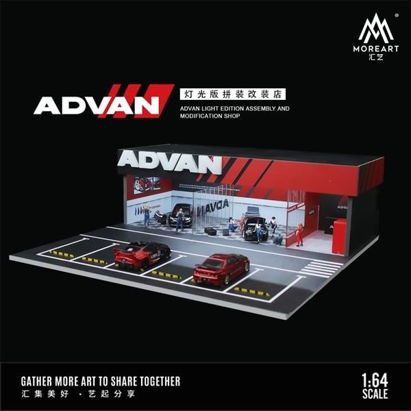 Hộp trưng bày mica mô phỏng Workshop Advan kích thước 30x30x10cm tỉ lệ 1:64 MoreArt MO936105