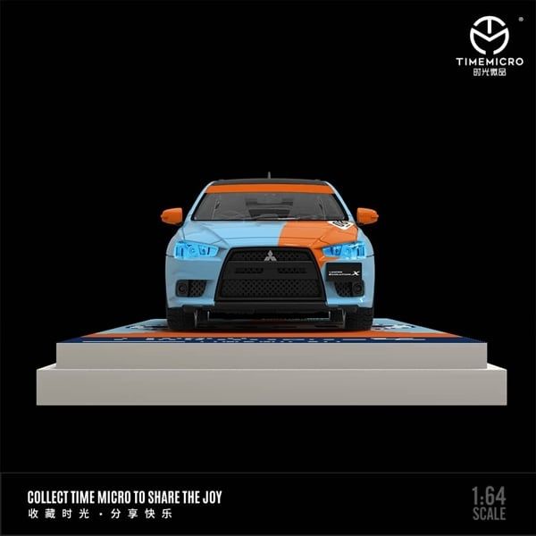 Mô hình xe Mitsubishi Lancer Evolution 10 Gulf tỉ lệ 1:64 Time micro TM643122