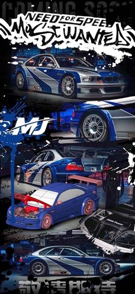 Mô hình xe BMW M3 E46 GTR NFS Silverblue Livery mở được capo tỉ lệ 1:64 MJ model OT64409