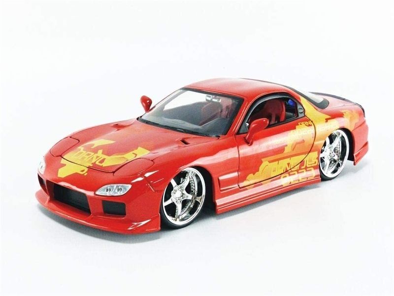 Mô hình xe Fast & Furious 1993 Mazda RX-7 Orange tỉ lệ 1:24 Jada Toys 30747